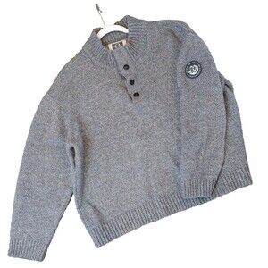 Men's XXL Sweater Wool Acrylic Blend CALAMAR Urban Class Pullover Grey Mockneck